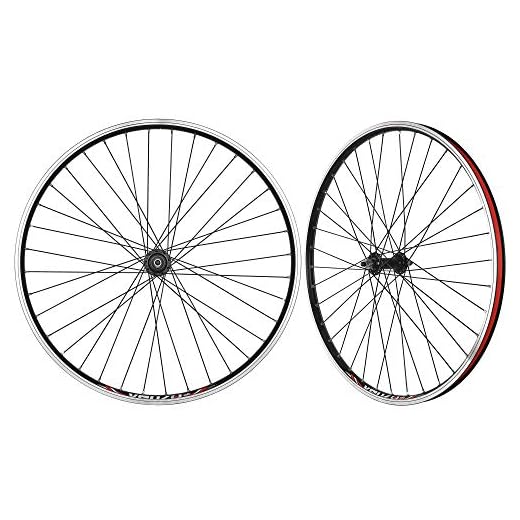 CyclingDeal Mountain Bike 26" 5/6/7/8 Speed Double Wall Alloy Wheelset - Bicycle MTB Thread-on Freewheel - Bolt-on Axle Front & Rear - 18mm Inner Rim Width