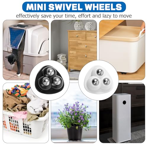 16 Piezas Minirruedas Autoadhesivas para Utensilios de Cocina, Ruedas para Electrodomesticos Pequeños, Mini Ruedas Adhesivas Giratorias 360°, para Muebles, Contenedores y Cajas de Almacenamiento - imagen 7