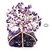 Top Plaza Chakra Healing Crystals Copper Money Tree Wrapped On Natural Amethyst Base Feng Shui Luck Figurine
