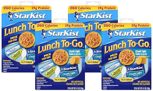 Image of StarKist Lunch To-Go Chunk Light Mix Your Own Tuna Salad (Pouch), 4.1 Ounce Kit (Pack of 4)