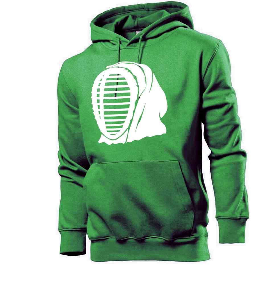Generisch Kendo - Felpa da uomo con cappuccio, verde, XXL