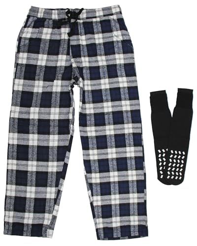 Pantalon en flanelle avec chausson pour cocooning hivernal à la maison