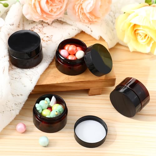 image for Patelai 4 Pieces Round Clear Wide-mouth Leak Proof Plastic Container J