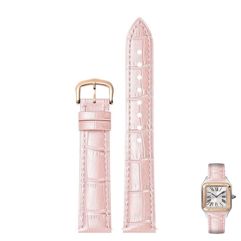 Bracelet montre cuir boucle ardillon compatible Cartier Tank Dumont Santos homme femme