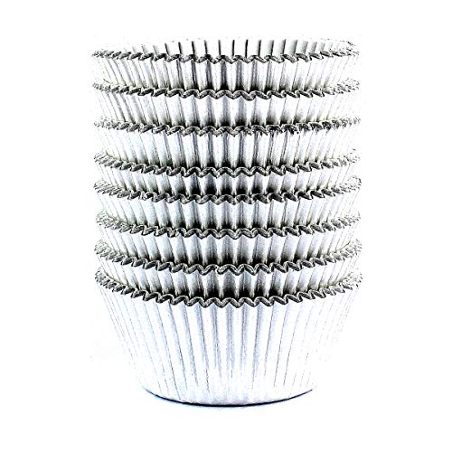 Eoonfirst Silver Foil Cupcake Case Liners Baking Muffin Paper Cups 200 Pcs