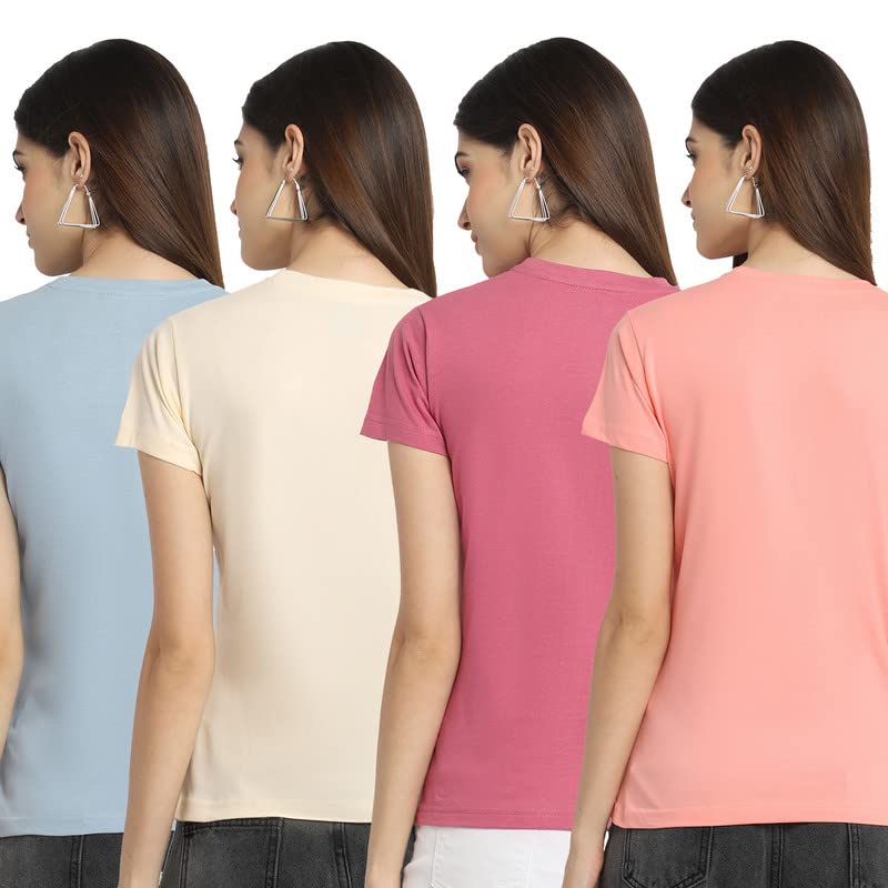 Image of Preneum Women's Cotton Regular Fit Graphic Stylish Printed Short Sleeves Casual T-Shirt |Trend & Styles