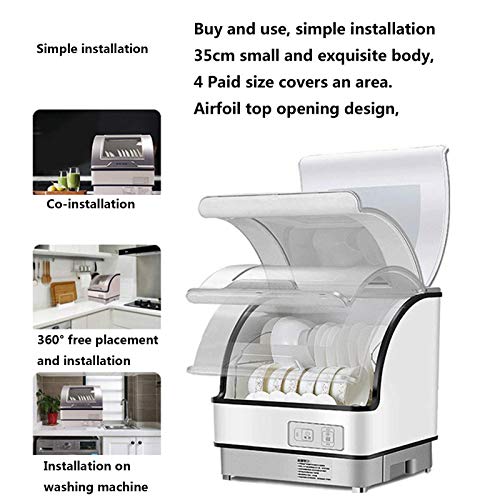 Aanrecht Vaatwasser Vrijstaand Met 6 Couverts - Tafelblad Uv-Desinfectie Vaatwasser, Touch The Button 360 Graden En… - Image 7