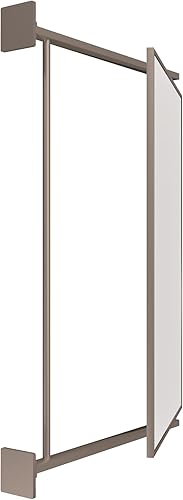 Miniatura 4 de Brixwell PNV14BN - Espejo rectangular con doble bisagra Pivot-N-Vue de 14 pulgadas de ancho x 22 pulgadas de alto, níquel cepillado
