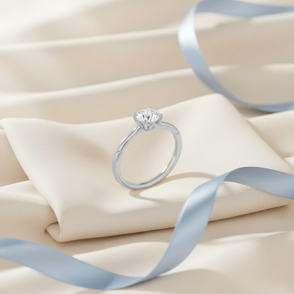 1/2 Carat 4-Prong Set Diamond Solitaire Engagement Ring in 14K Gold