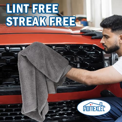 Image of HOMEXCEL Professional Large Microfiber Car Drying Towels 8 Pack, 31 inch x 24 inch