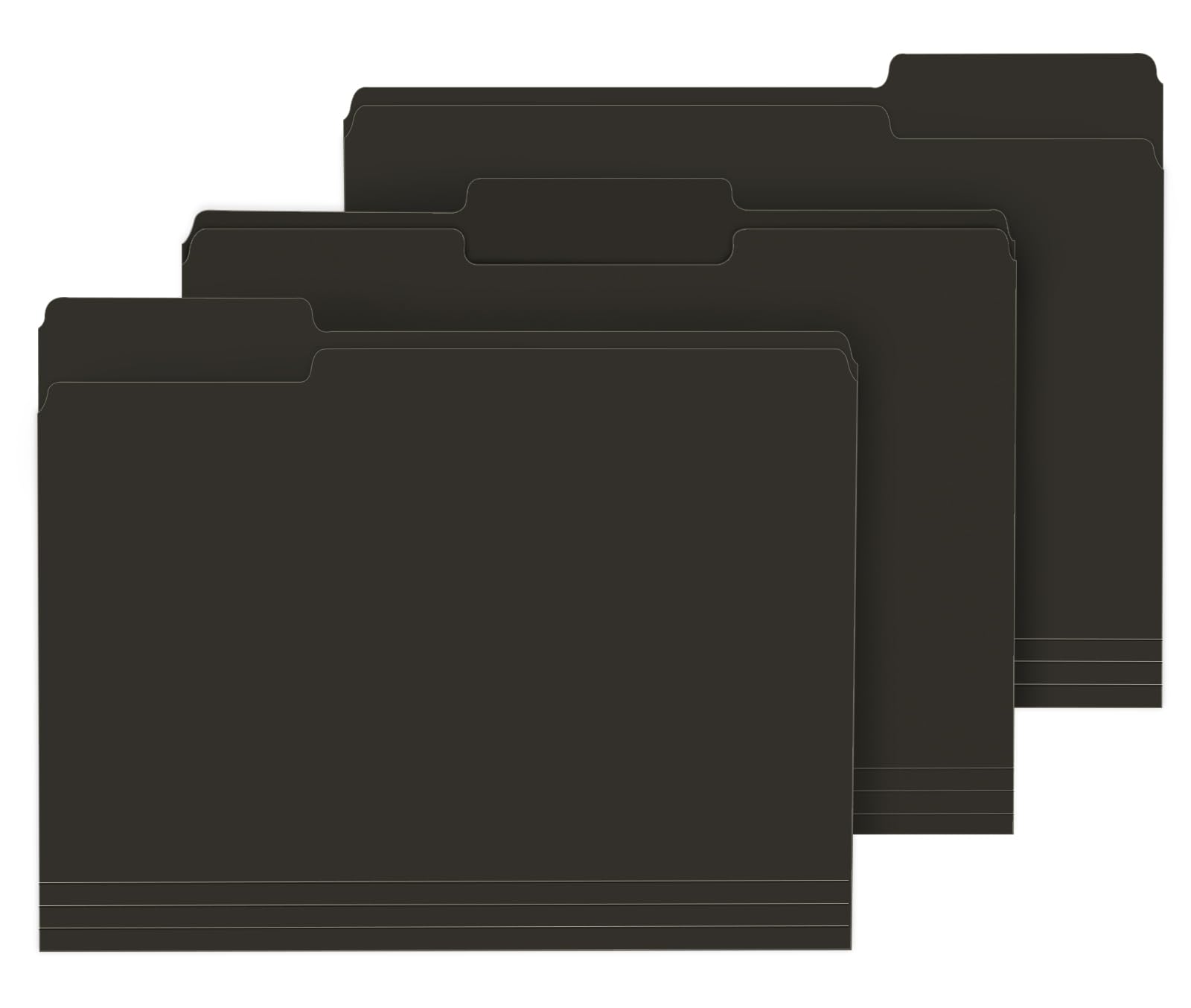 File Folder, PANDRI 120 Pack Colored File Folder, 1/3 Cut Tab, Letter Size, Filing Folder for Office School Business (Black)