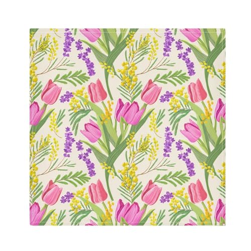 Servilletas de Tela Qilmy Tulips Set x4 20x20 in miniatura 5