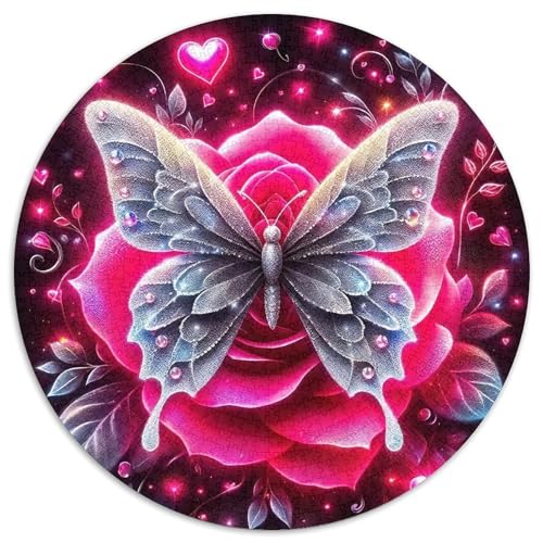 Puzzle de 1000 piezas mariposa rosa, decoración difícil y relajante para el hogar