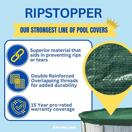 Cobertor de Piscina Invierno Swimline Blanco Redondo 33 FT miniatura 3