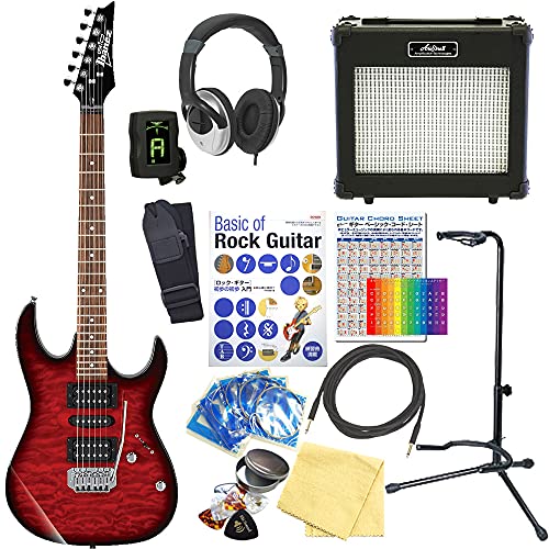 アイバニーズ Gio Ibanez GRX70QA TRB エレキギター 初心者 入門セット15点