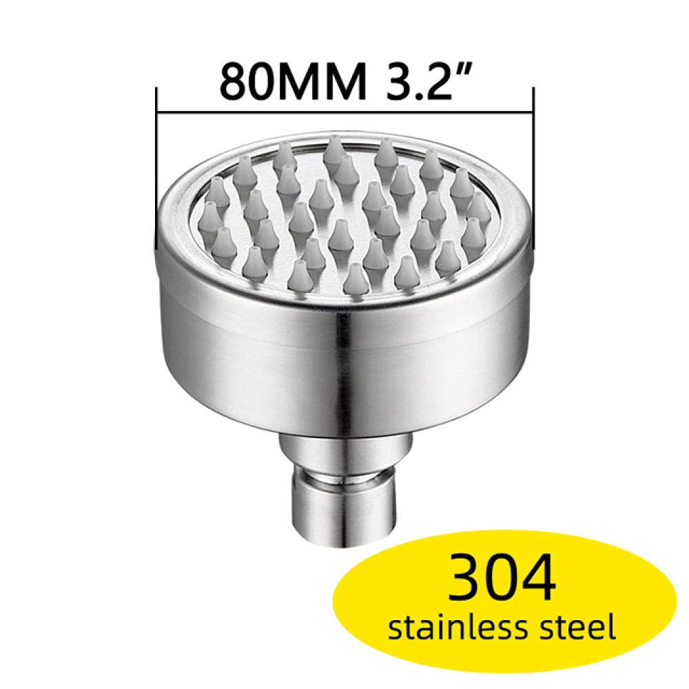 Alcachofa de ducha redonda de aluminio de alta presión de 80 mm con filtro extraíble, diseño de ahorro de agua, fácil de limpiar, ideal para uso doméstico y spa