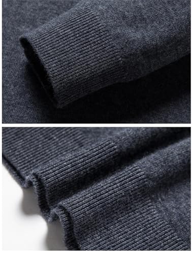 Men Polo Neck Sweater Top Vintage Buttons Long Sleeves Knitted Pullover for Casual Or Dressy Wear4