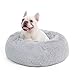 Bedsure Cuccia Gatto Morbida 60x60cm - Cuccia Pelosa per Cani Colore Grigio Chiaro, Cuscino Gatto Antistresss con Peluche Lavabile, Lettino Calmante per Gatti