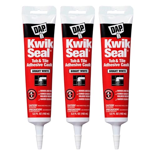 DAP 18001 Kwik Seal Caulk with 5.5-Ounce Tube, White (3 Pack)
