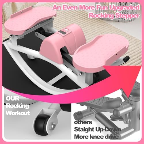 Portable Rock Stepper - Side-to-Side Exercise Machine with Elastic Resistance Bands & Anti-Slip Mat, Low-Impact Fitness Equipment for Home Workouts & Cardio Training