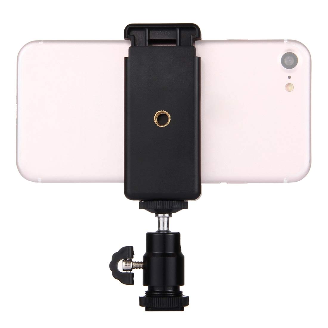 1/4 inch Hot Shoe Tripod Head + Tripod Stand Clamp for iPhone, Samsung, Huawei, HTC, 5.5cm - 8cm Width Smartphones
