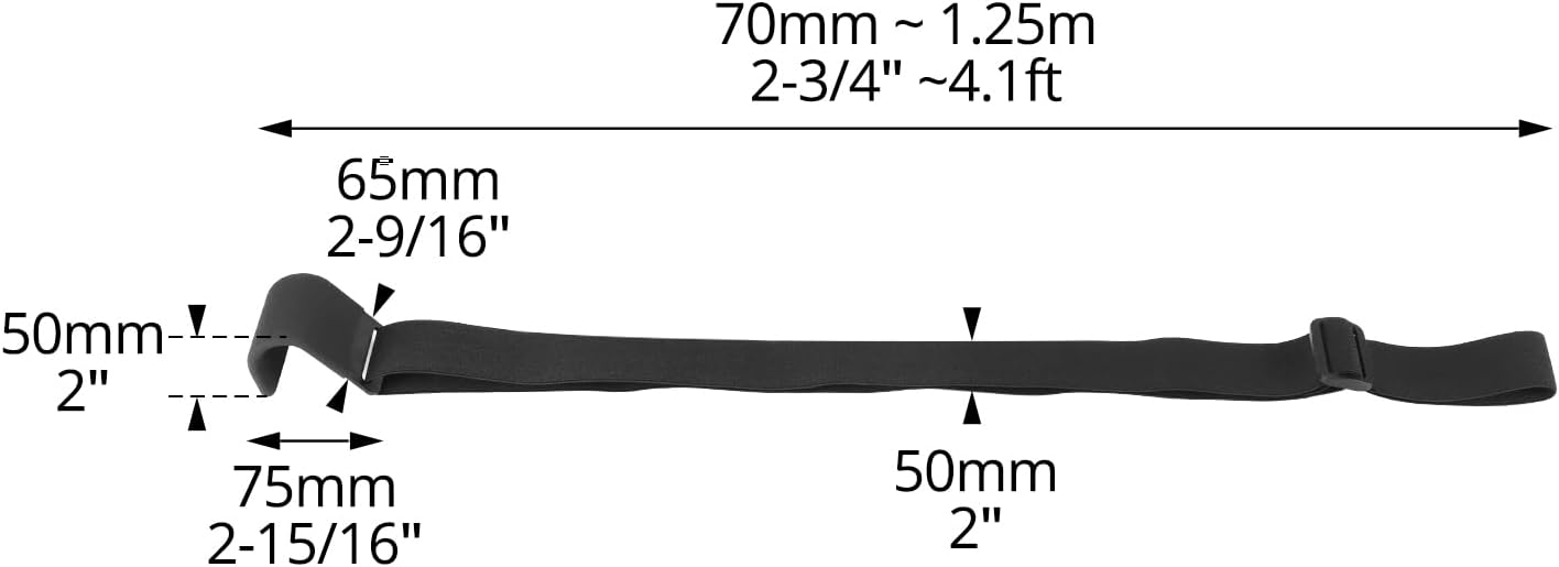 QWORK(キューワーク) 調節可能なゴミ箱の蓋ロック、丈夫なポリエステルとゴムバンド4本セット、30~51インチ、パンチなしデザイ