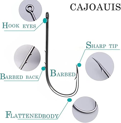 Miniatura 4 de CAJOAUIS Cebo anzuelos de pesca de púas caña pico anzuelos titular de cebo 100 unidspaquete
