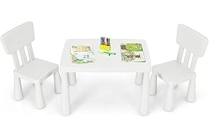 Costzon White Kids Table and Chair Set