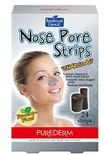 Purederm Nose Pore Strips: Premium 24 Pack Charcoal Pore Strips To Remove Blackheads, Dirt and Oil/Easy To Use, Deep Cleansing Face Pore Strips For Clean, Fresh, Radiant, Youthful Skin