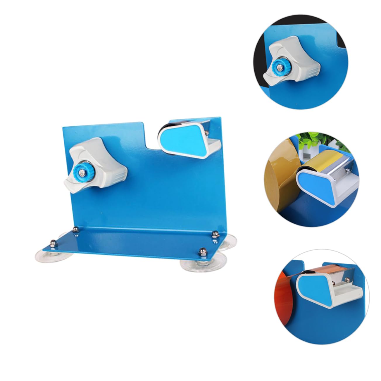 Lurrose Distributore di Nastro Adesivo da Tavolo Taglierina Seghettata, Design Creativo in Ferro e Plastica, Facile da Usare per Ufficio e Scuola