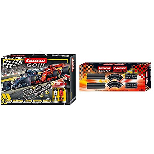 Carrera GO!!! No Limits Rennstrecken-Set | 8,9m elektrische Rennbahn mit Ferrari SF71H & Mercedes-AMG F1 W09 EQ Power…