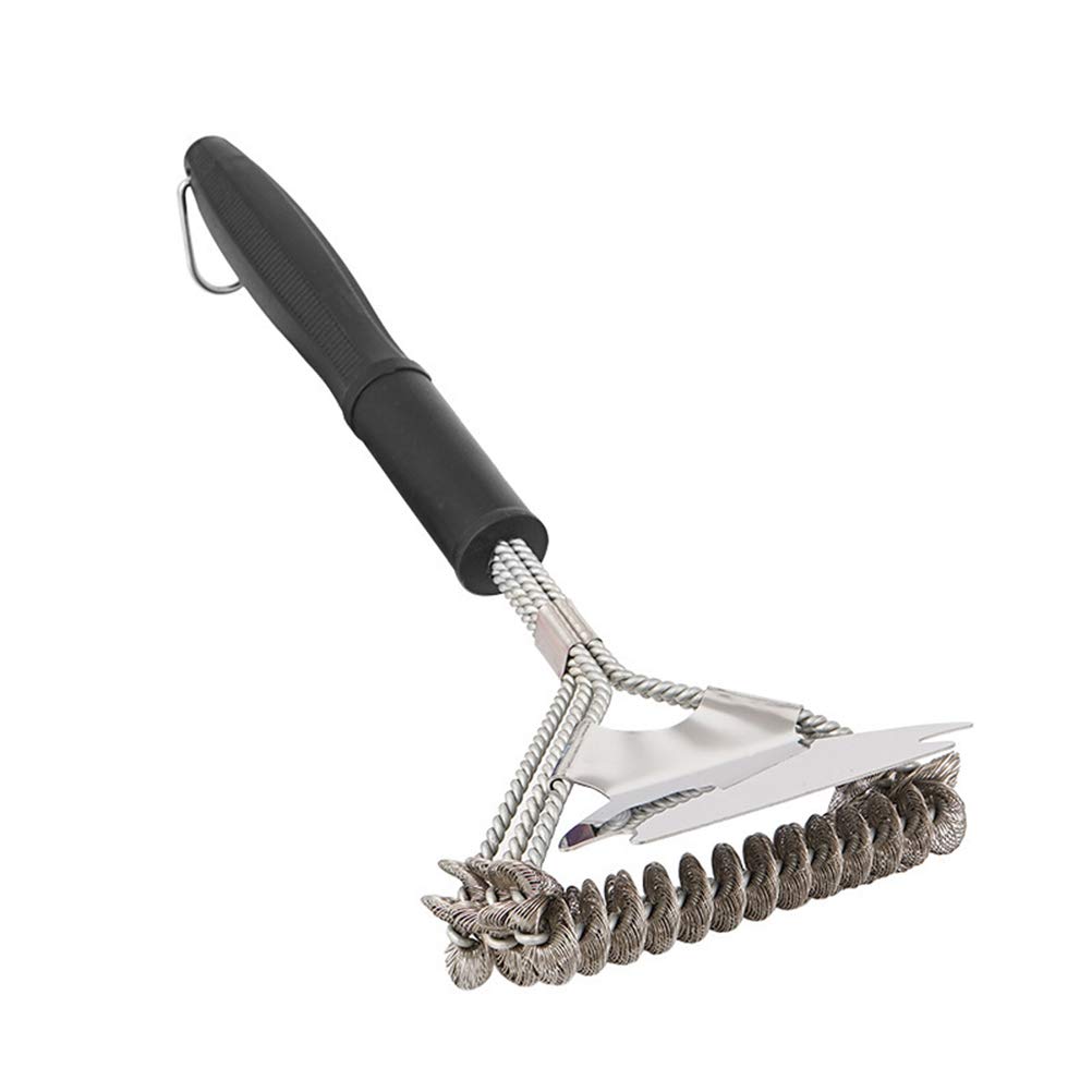 Holigie Metal Grill Cleaning Brush,Stainless Steel Brush Ergonomic Heat Handle and Anti Coating Suitable for BBQ Smoker Oven Scraper Tools