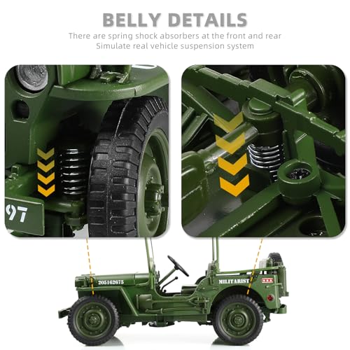 Modelo Willys MB Ejército de EE.UU. 1:18 Metal Fundido miniatura 6