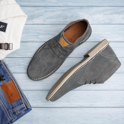 Image of LOUIS STITCH Suede Leather Chukka Boot for Men | High Ankle Casual Office & Trekking Shoes | Hiking Boot | Stitch Down Desert LSSD