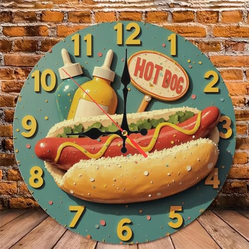 Reloj de pared silencioso de madera de 10 pulgadas miniatura 4