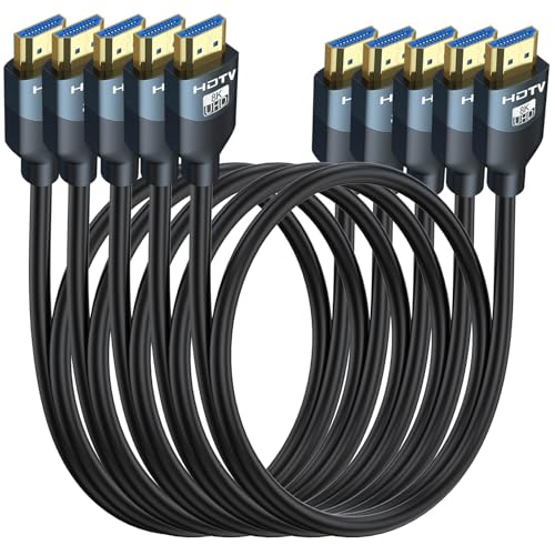 8K HDMI 2.1 Cables 6FT 5-Pack, High Speed HDMI Gaming Monitor Cable for PS5 TV-8K ARC&eARC HDMI...