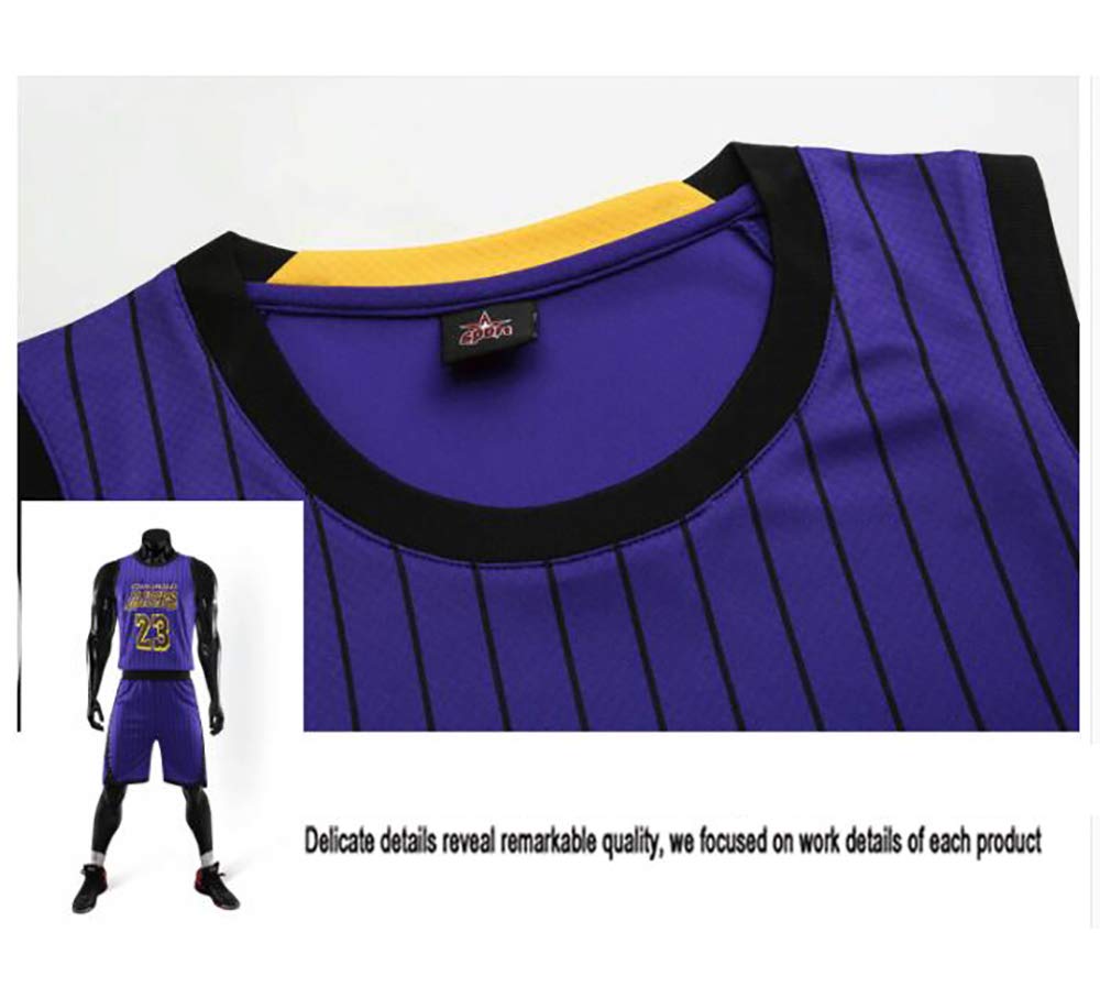 Koszulka do koszykówki dla fanów Lebron Raymone James No.23 Lakers, koszykówka, bez rękawów, garnitur dla dzieci i dorosłych, czarno-fioletowa, sportowa koszulka + szorty, młodzieżowa, biała, żółta