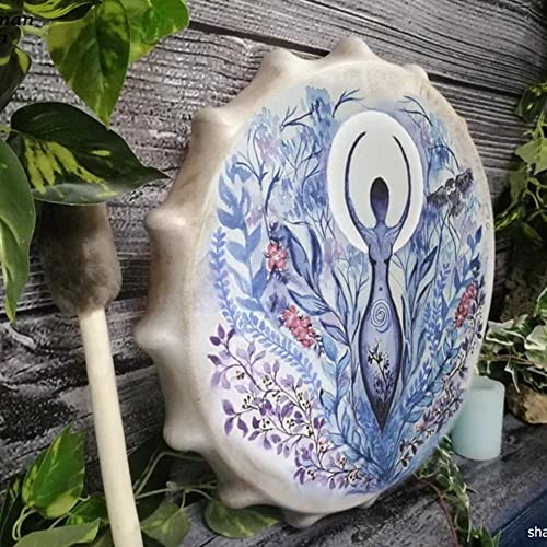 LIOONS Shaman Drum Tree of Life Handmade Hand Drum 25cm Musical Drum with Drumstick Tabletop Ethereal Drum Adult Drum miniatura 4