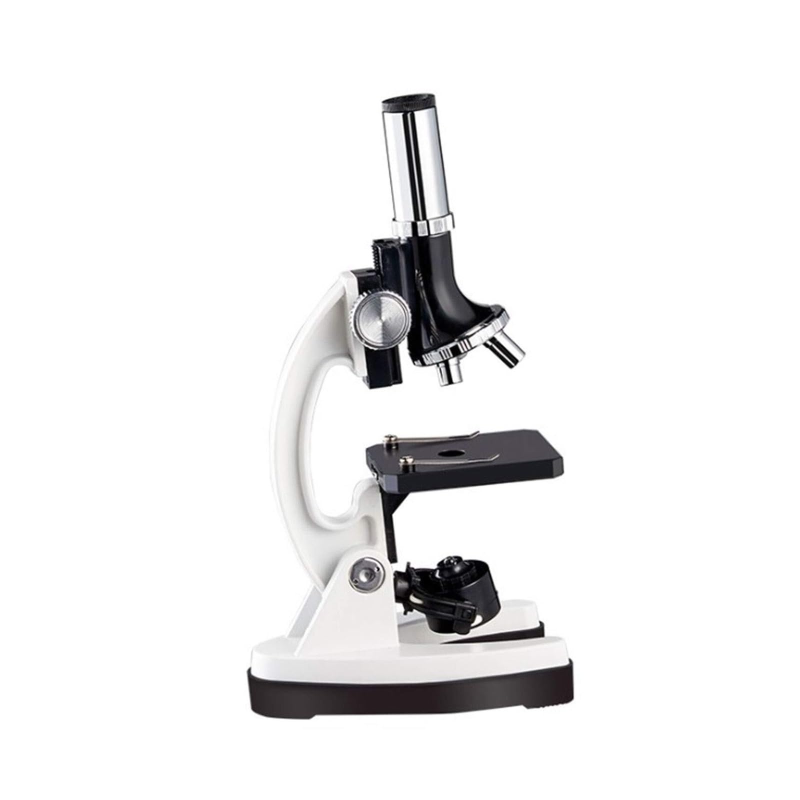 Kit de microscopio para niños, microscopio compuesto portátil, sistema de fuente de luz dual, alta definición