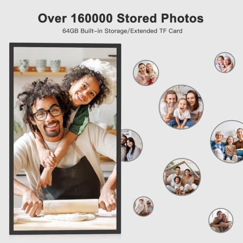 Image of 32 inch Digital Picture Frame Large Digital Picture Frame-64GB,FHD IPS, Remote Control, Auto-Rotate, Slideshow,Load Photo Video from Phone via APP Email, Free Cloud,Display Your Favorite Oil Paintings