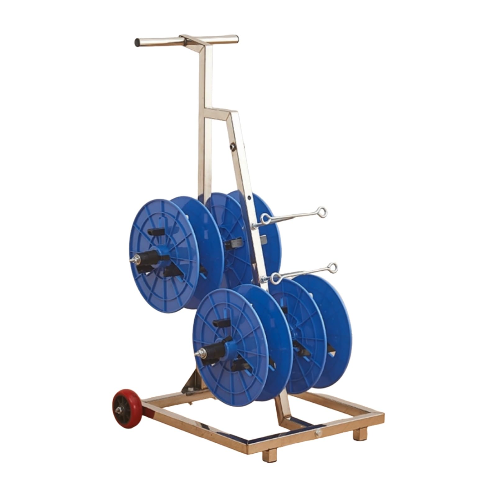 WDSOPK Wire Spool Rack,Cable Reel Holder and Dispenser,Heavy-Duty Bulk for Electrical,4 Rods Workplace Efficiency (Blue 4 Rods Wire)