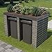 Produktbild Festnight Gabione Mülltonnenbox mit Hochbeet | Gartenbox Storer Geraetebox abschliessbar für 2 Mülltonnen, 190×100×130 cm