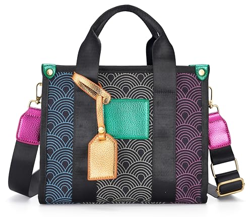 Bolso Tote de Lona Negro para Mujer Casual y Pequeño miniatura 1