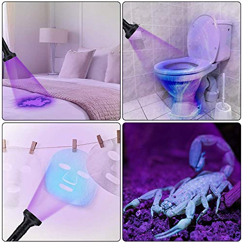 Youthink Uv Flashlight Black Light, Uv Flashlight Detector With Glasses To Detect Urine Stains Of Scorpion Dogs And Cats (100 Led New Version) - Thumbnail 4