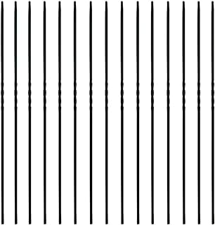 TOUCAN Staircase Iron Balusters (Box of 15) Stair Parts 1/2" Square Metal Balusters - Hollow Single Twist Staircase Spindles (Real Satin Black), TFHB02-1