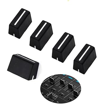 Pack of 5 Universal Fader Buttons Replacement Fader Cap Slider for DJ Controller Mixer Console Pioneer DJM DDJ XDJ Denon Numark AKAI Rane Vestax Black