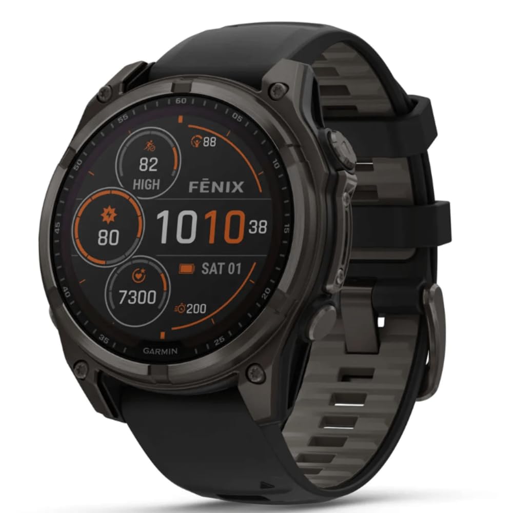 Garmin Fenix 8-47 mm, AMOLED, Gris Zafiro Carbono DLC Titanio sin