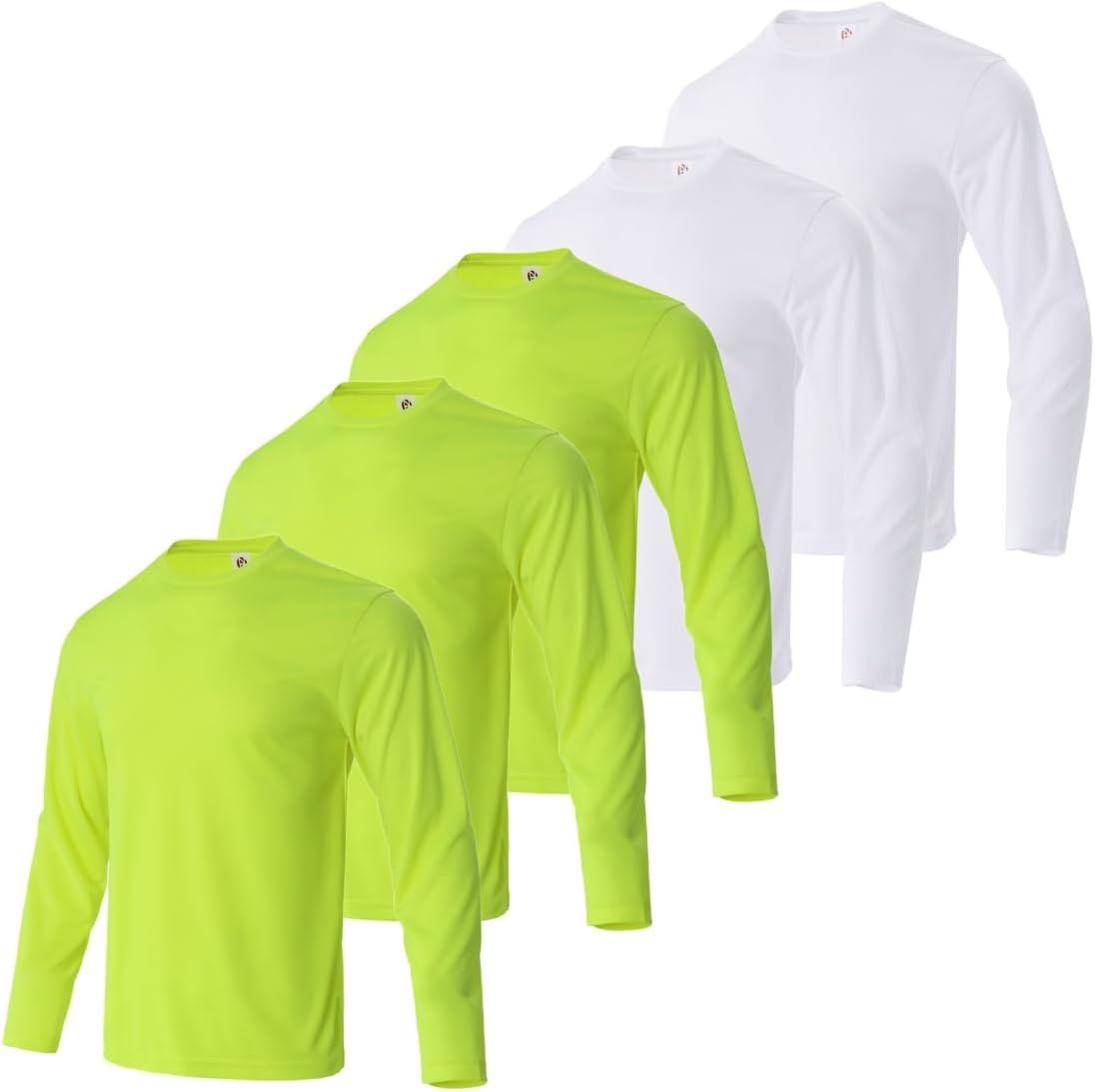 Yasumond UPF50+ T-Shirts Pack Breathable Quick Dry Athletic Classic Long Sleeve Crew Neck Sun Protection Tee Shirt for Men