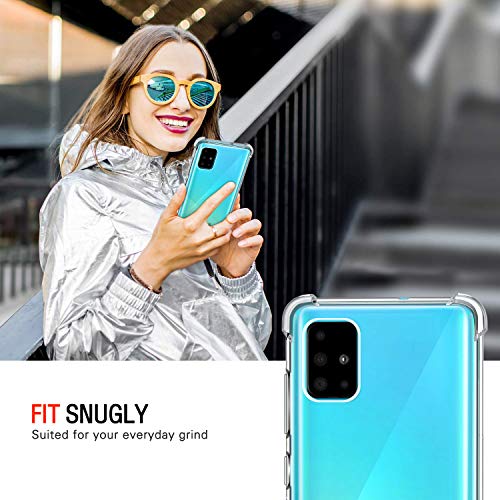 Image of Lustree Back Cover Transparent Case Compatible with Samsung Galaxy M51 | Clear + TPU Case with 4 Corner Air Cushion Protection & Camera Protection | Slim& Stylus Cover