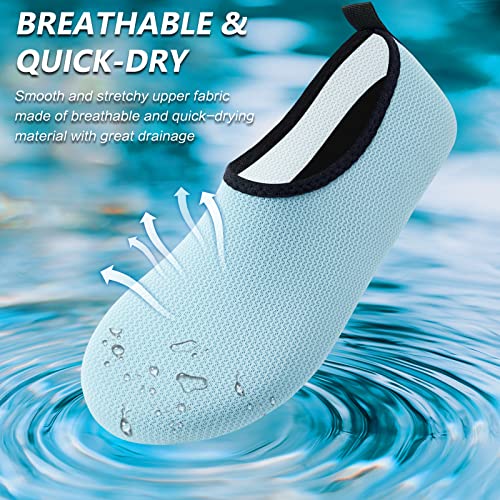Water Shoes Womens Mens Swim Pool Beach Aqua Socks Quick-Dry Barefoot Outdoor Surf Yoga Exercise Blue-42/43, 11-12 Women/9.5-10.5 Men — view 2